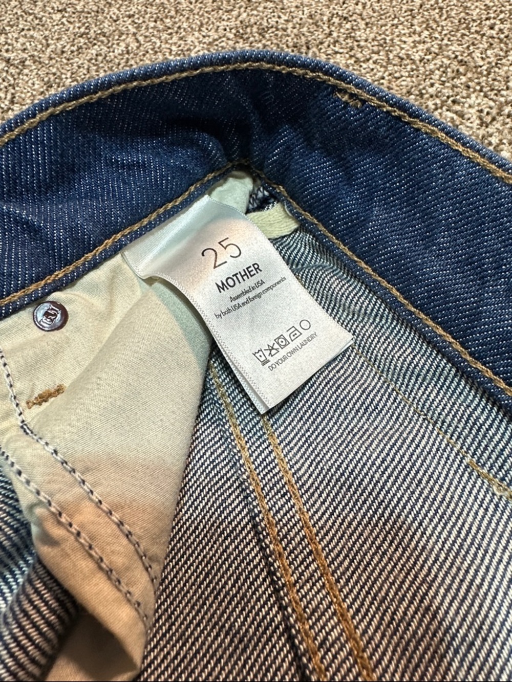 MOTHER Snacks jeans the pin up tippy top sweet too in clean your plate size 25 - Picture 8 of 13